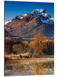 Aluminiumtavla Autumn morning mood in the mountains