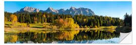 Muursticker Mountain lake panorama