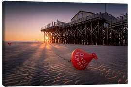 Leinwandbild St. Peter Ording | Sonnenuntergang am Meer
