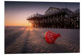 Hartschaumbild St. Peter Ording | Sonnenuntergang am Meer