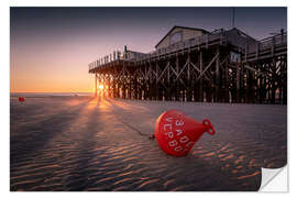 Selvklebende plakat St. Peter Ording | Sunset at the sea