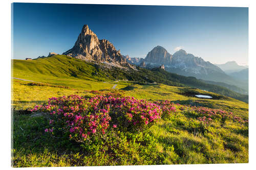 Tableau en verre acrylique Paysage estival dans les Dolomites