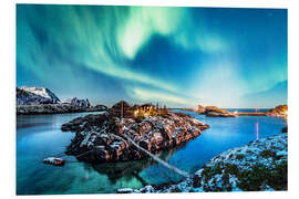 Cuadro de PVC Aurora boreal en el norte de Noruega (Isla Senja)