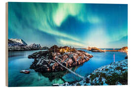 Hout print Northern Lights in Northern Norway (Senja Island)