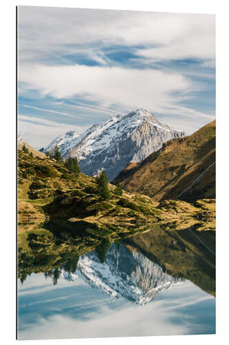 Gallery print Trüebsee mountain lake with Schlossberg mountain peak at Titlis Engelberg in Switzerland at fall