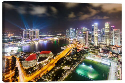 Leinwandbild Singapur-Skyline und Marina Bay Sands I