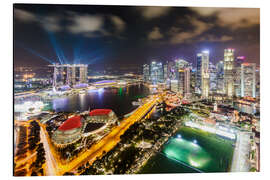 Magnettafel Singapur-Skyline und Marina Bay Sands I
