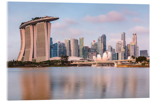 Acrylglasbild Singapur-Skyline am Morgen