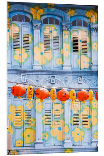 Foam board print Painted shutters in Chinatown, Singapor