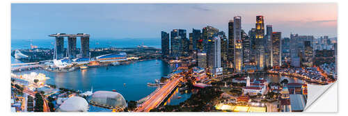 Naklejka na ścianę Singapore skyline panoramic at sunset