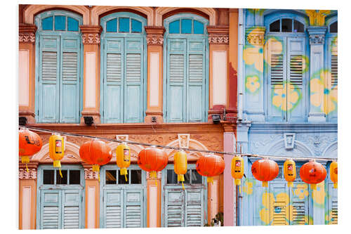 PVC-taulu Colorful windows in Chinatown, Singapore