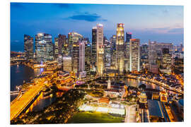 Foam board print Singapore skyline at night