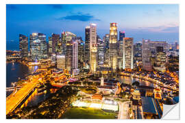 Muursticker Singapore skyline at night