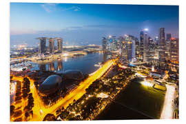 Foam board print Singapore skyline at dawn