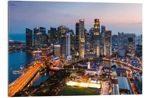 Gallery Print Singapur-Skyline bei Sonnenaufgang