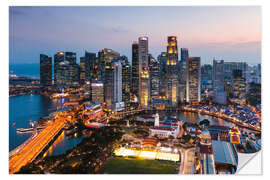 Selvklebende plakat Singapore skyline at sunrise