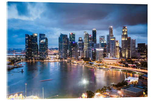 Akrylglastavla Singapore skyline at dusk