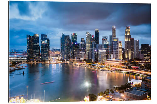 Gallery print Singapore skyline at dusk