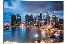 Gallery print Singapore skyline at dusk