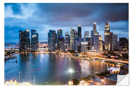 Naklejka na ścianę Singapore skyline at dusk