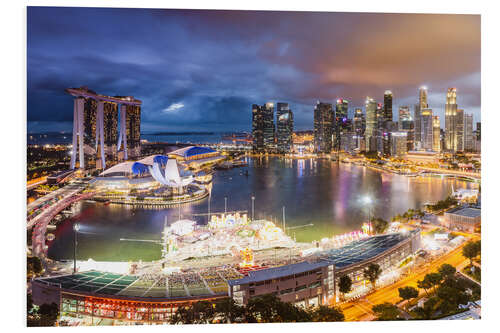 Tableau en PVC Skyline de Singapour et Marina Bay Sands II