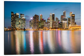 Magnettafel Singapore Skyline bei Nacht