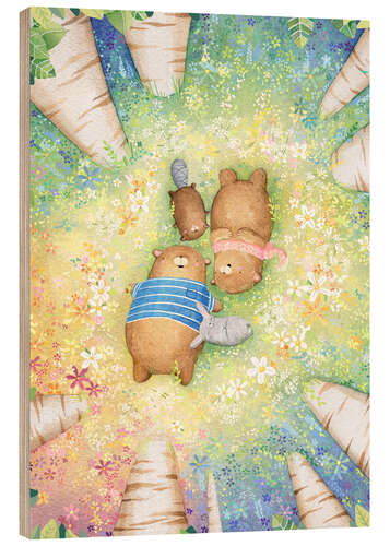 Quadro de madeira Forest friends