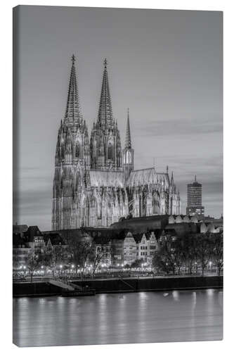 Canvas-taulu Cologne Cathedral black-and-white