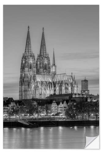 Muursticker Cologne Cathedral black-and-white