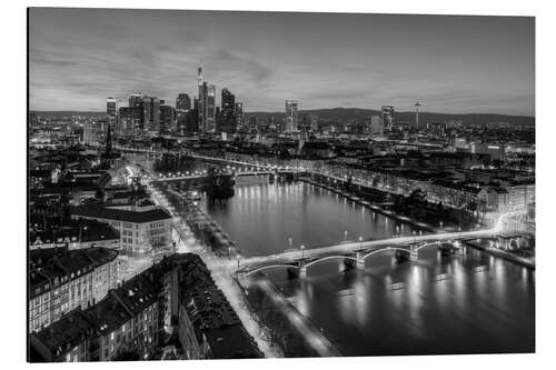 Cuadro de aluminio Frankfurt skyline black-and-white