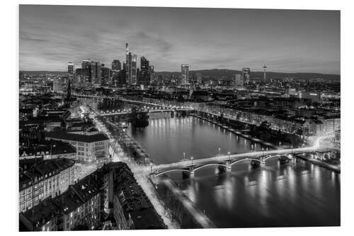 Stampa su PVC Frankfurt skyline black-and-white