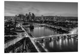 Foam board print Frankfurt skyline black-and-white