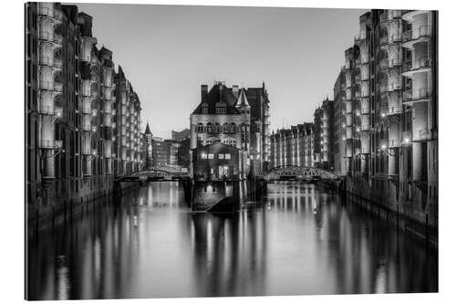 Gallery Print Hamburg Wasserschloss Speicherstadt schwarz-weiß