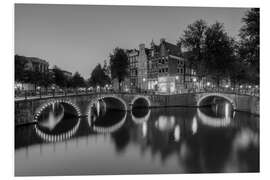 Foam board print Amsterdam Keizersgracht black-and-white