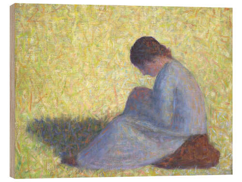 Wood print Peasant Woman Seated in the Grass