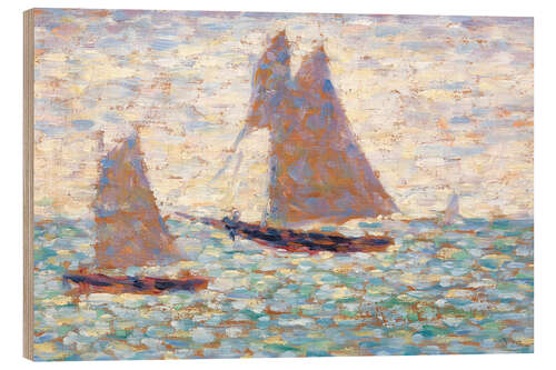 Hout print Boats In Harbor