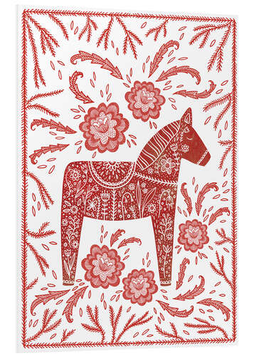 Foam board print Swedish Dala horse