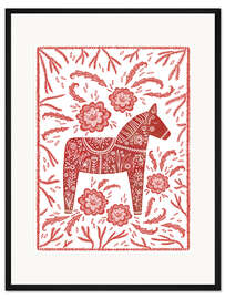 Gerahmter Kunstdruck Schwedisches Dalapferd - Nic Squirrell