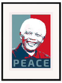 Impressão artística com moldura Nelson Mandela Peace and Hope