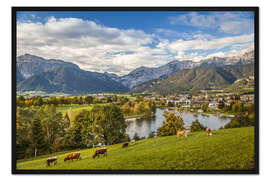 Gerahmter Kunstdruck Almidyll bei Saalfelden im Salzburger Land