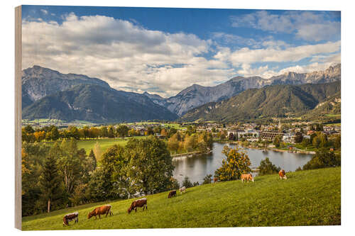 Wood print Idyllic Alp scenery at Saalfelden (Salzburg, Austria)