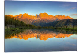 Gallery print Alpenglow on the rose garden in the Dolomites in South Tyrol