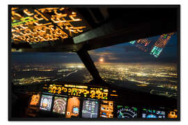 Gerahmter Kunstdruck Airbus A320 Landung Frankfurt