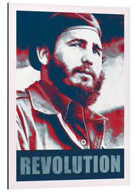 Quadro em alumínio Fidel Castro, revolução em Cuba