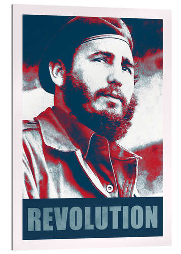 Quadro em plexi-alumínio Fidel Castro, revolução em Cuba