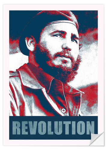 Naklejka na ścianę Fidel Castro revolution in Cuba