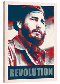 Holzbild Fidel Castro Revolution in Kuba