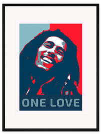 Gerahmter Kunstdruck Bob Marley, One Love