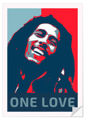 Självhäftande poster Bob Marley One Love
