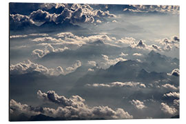 Aluminium print Flight over the Alps II